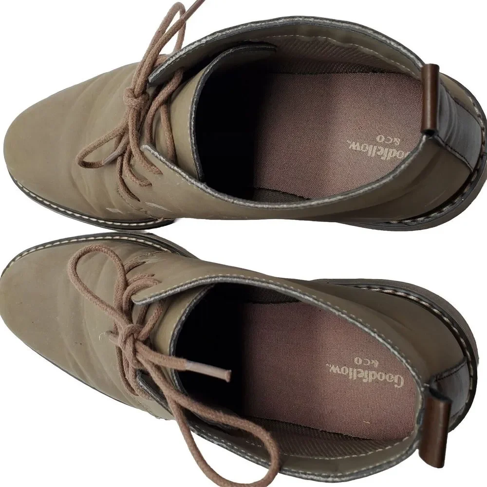 Goodfellow Mens Beige Shoes Size 9.5 Lace-Up Mid Ankle Boot‎ Chukka Style